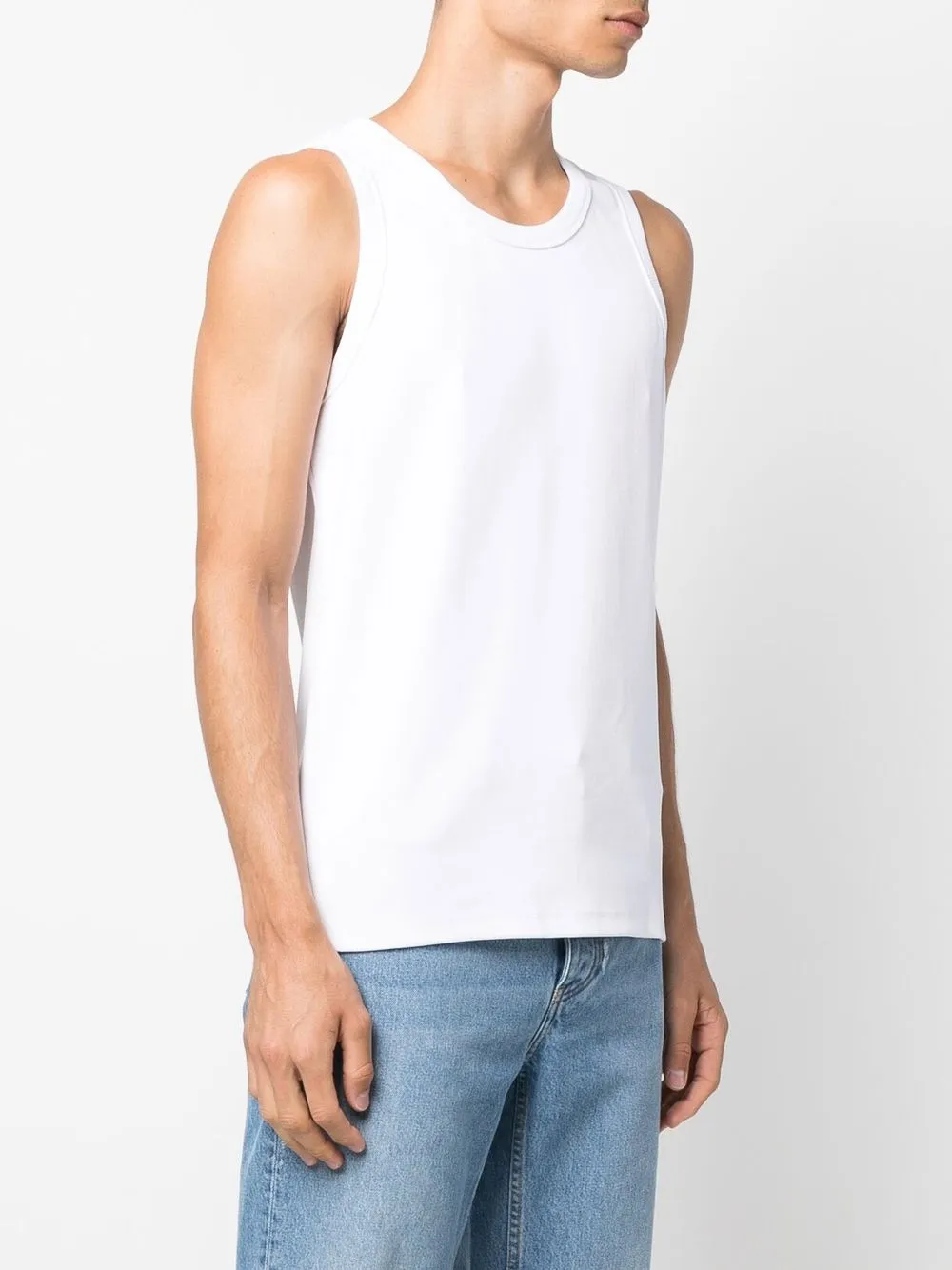  Won Hundred Round-neck Sleeveless Vest - White 