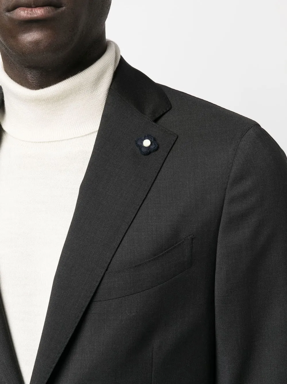 Shop Lardini Single-breasted Wool Blazer In Grau