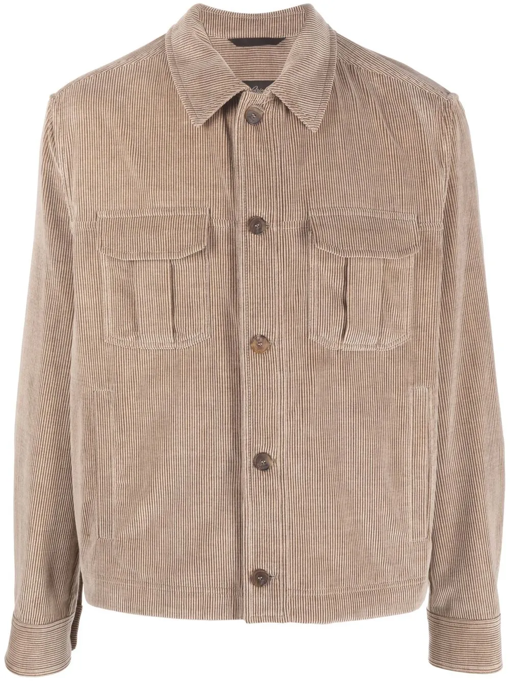 

Brioni corduroy-detail overshirt - Brown