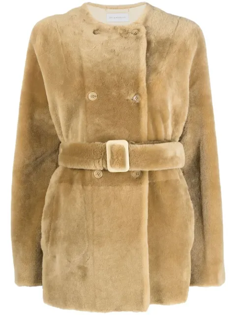 Inès & Maréchal double-breasted leather coat