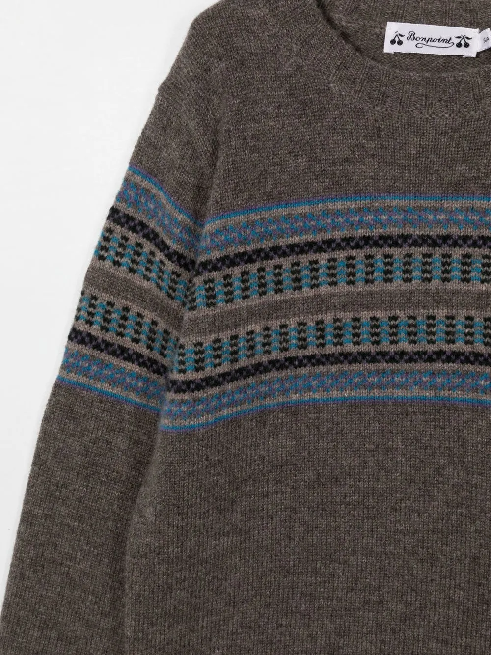  Bonpoint Gestreifter Pullover   Grau 