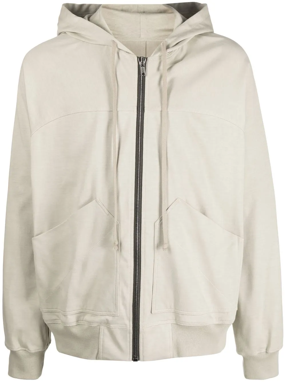 

Rick Owens drawstring cotton zip-up hoodie - Neutrals