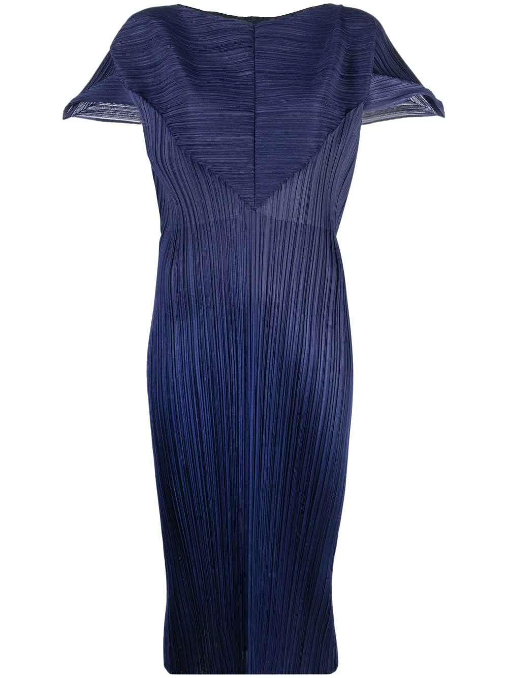 

Pleats Please Issey Miyake vestido plisado con mangas japonesas - Azul