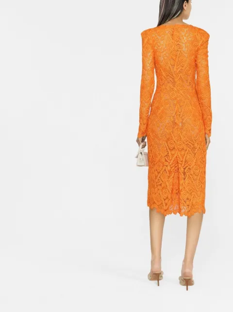 Ermanno Scervino long-sleeve lace dress D412Q322FWR - 3