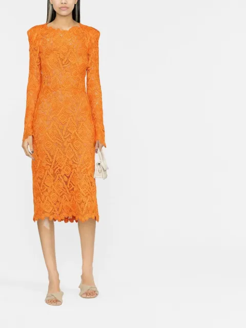 Ermanno Scervino long-sleeve lace dress D412Q322FWR - 1
