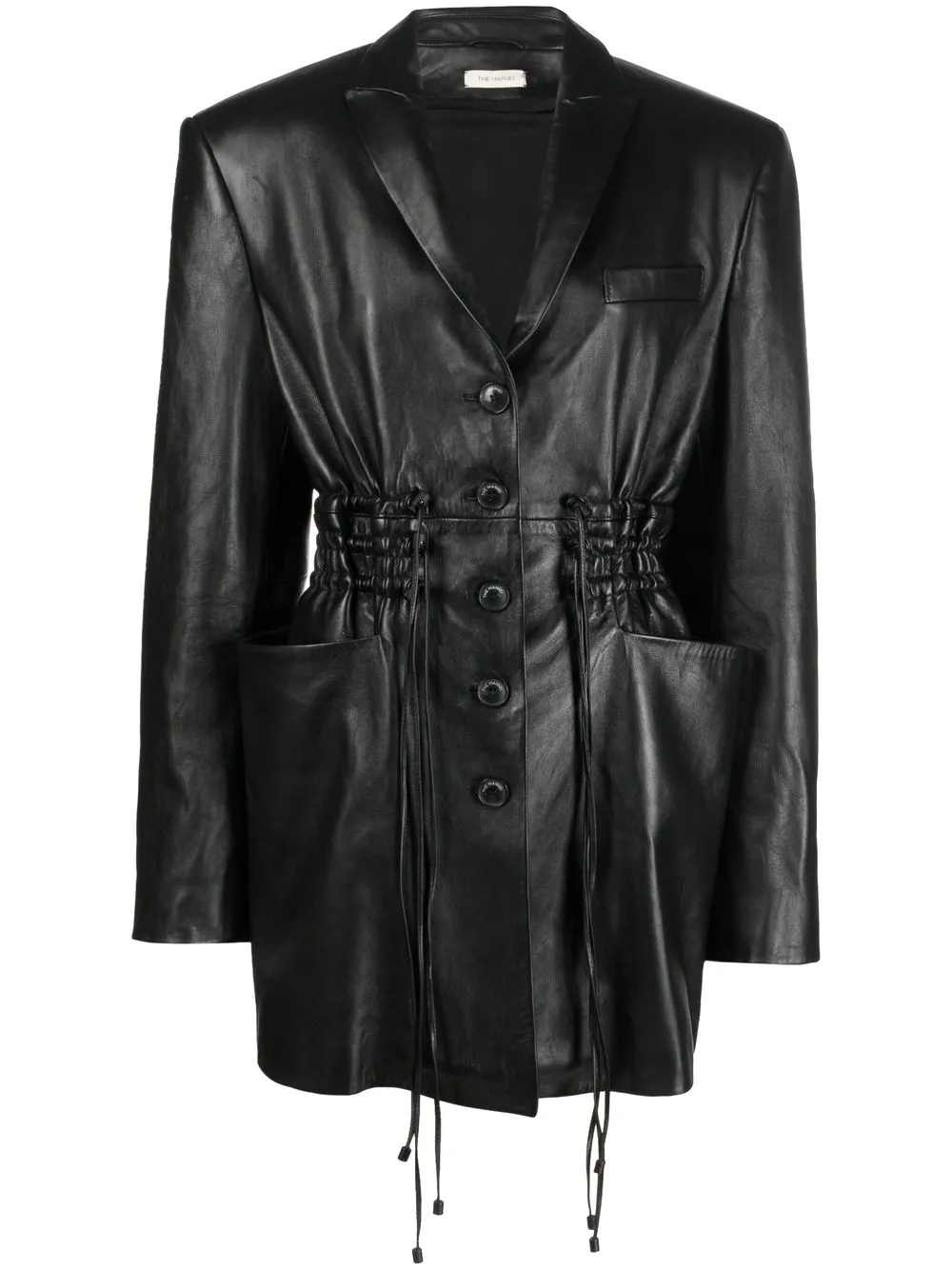 

The Mannei ruched-detail single-breasted jacket - Black