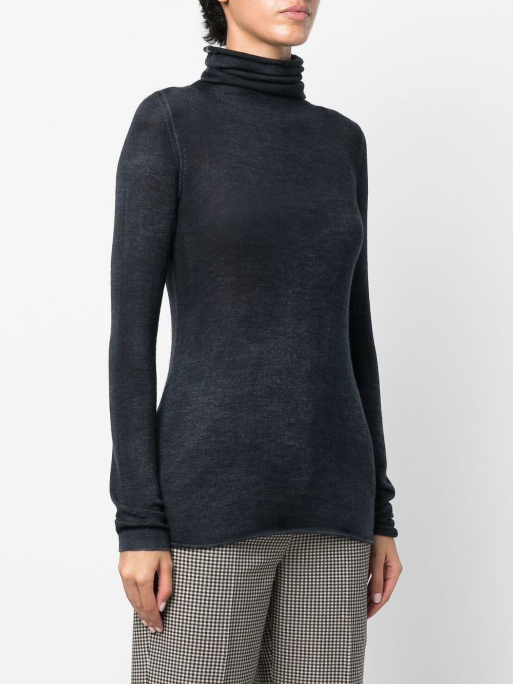 Shop Avant Toi Fine-knit Roll Neck Sweater In Blue