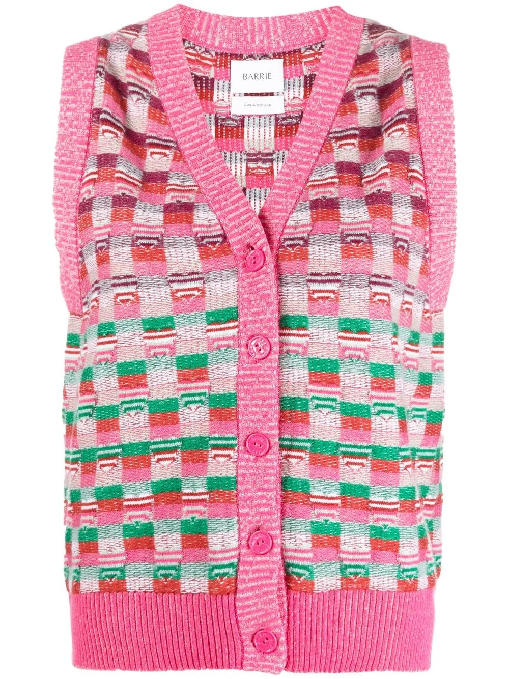 

Barrie intarsia-knit waistcoat - Pink