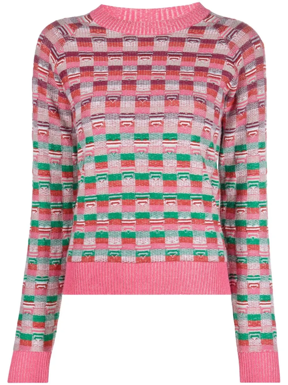 BARRIE GRAPHIC-PATTERNED CASHMERE-BLEND JUMPER