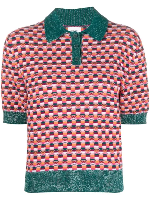 Barrie intarsia-knit polo shirt