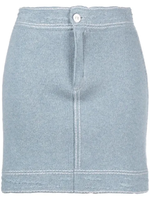 Barrie contrast-stitch mini skirt