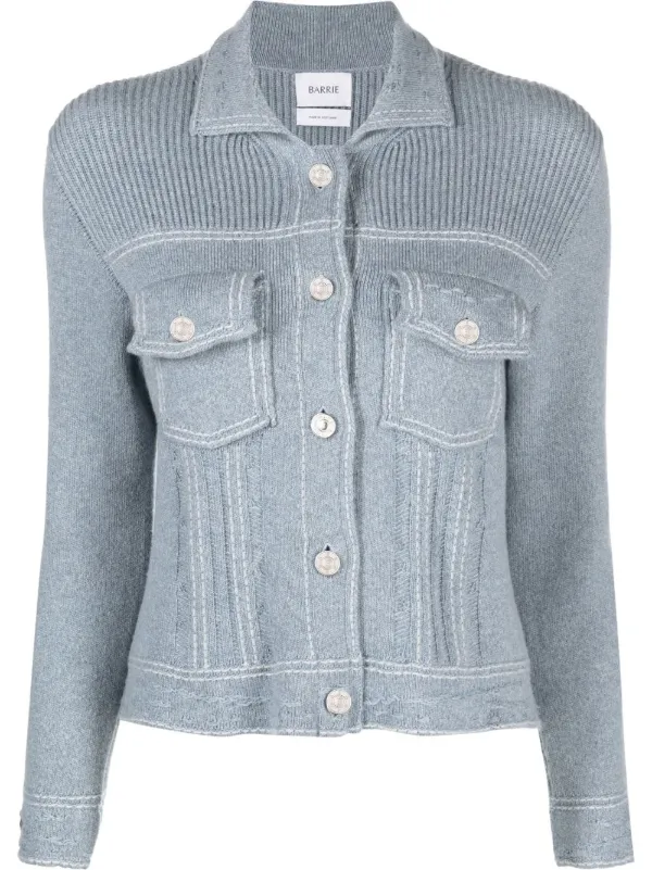 Contrast-stitch Knitted Jacket