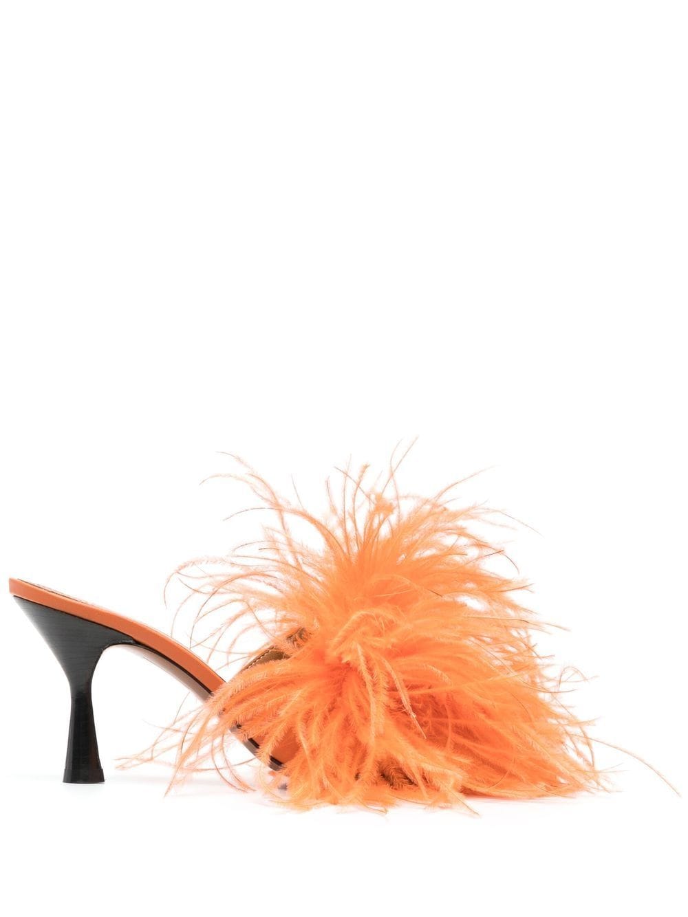 Image 1 of ATP Atelier Costanza feather-detail mules