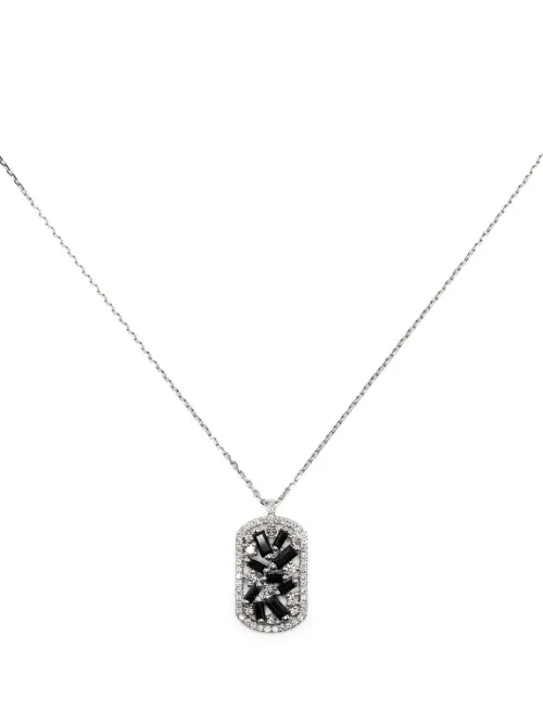 Collier en or blanc 18ct serti de saphirs et de diamants - Suzanne Kalan - Modalova