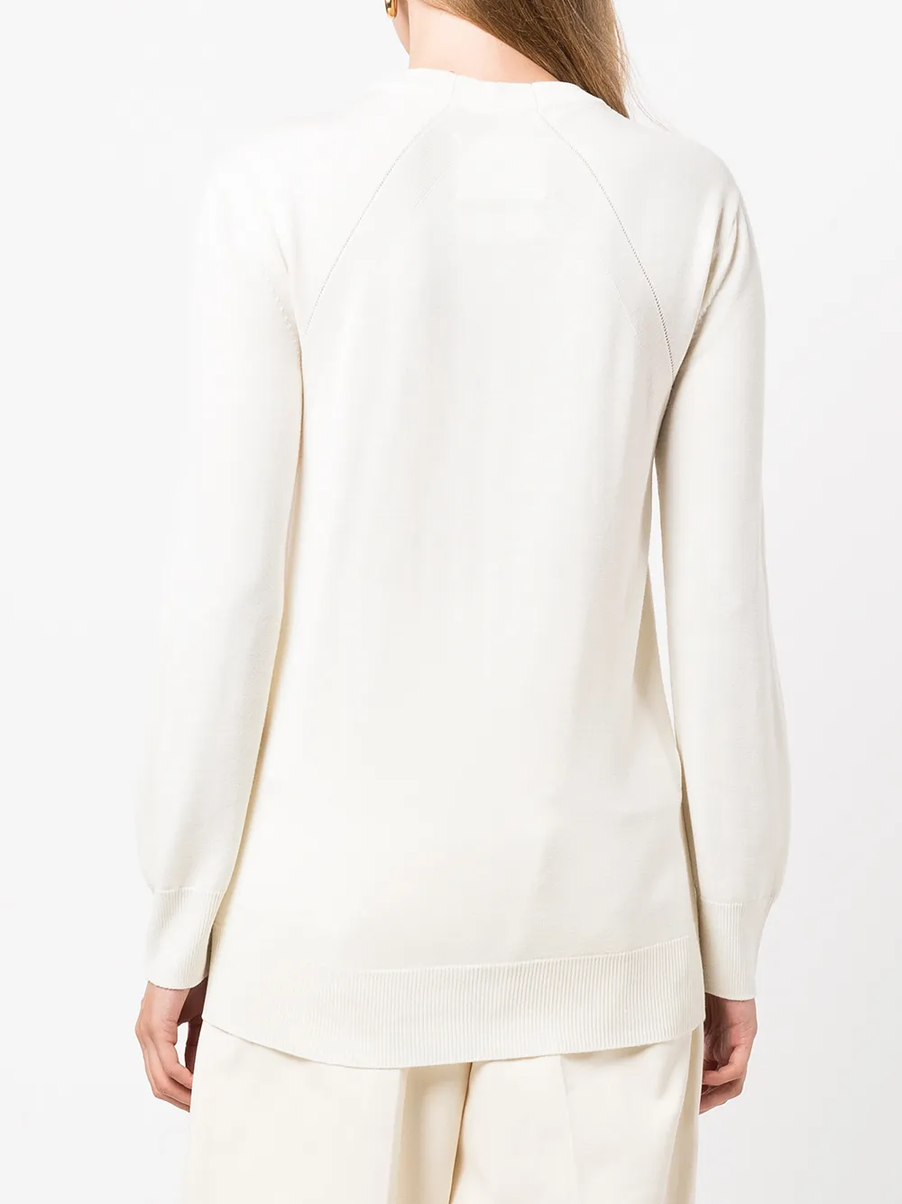 Jil Sander Crew-neck Merino Wool Sweater In Neutrals