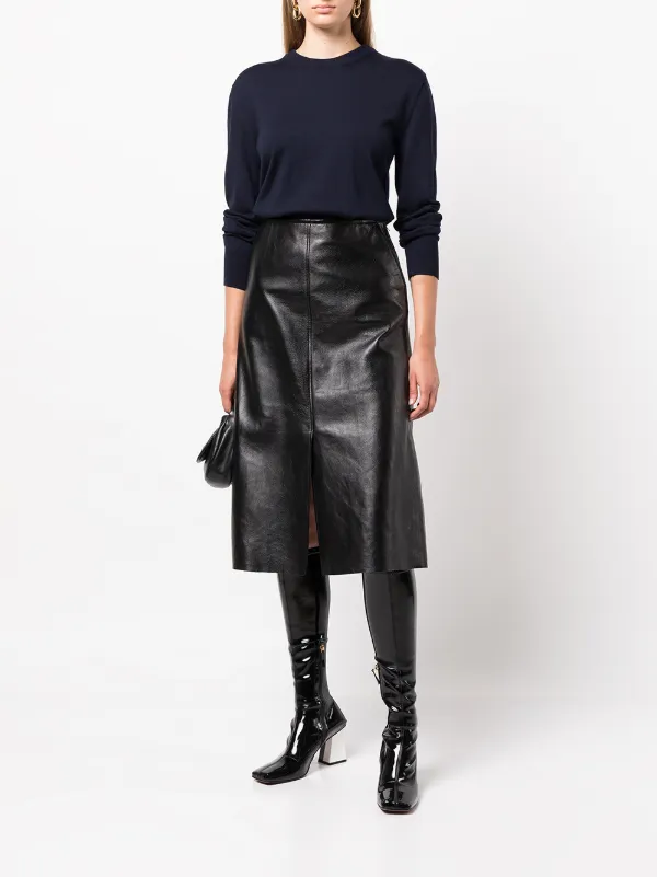 Jil Sander crew-neck Merino Wool Sweater | Blue | FARFETCH