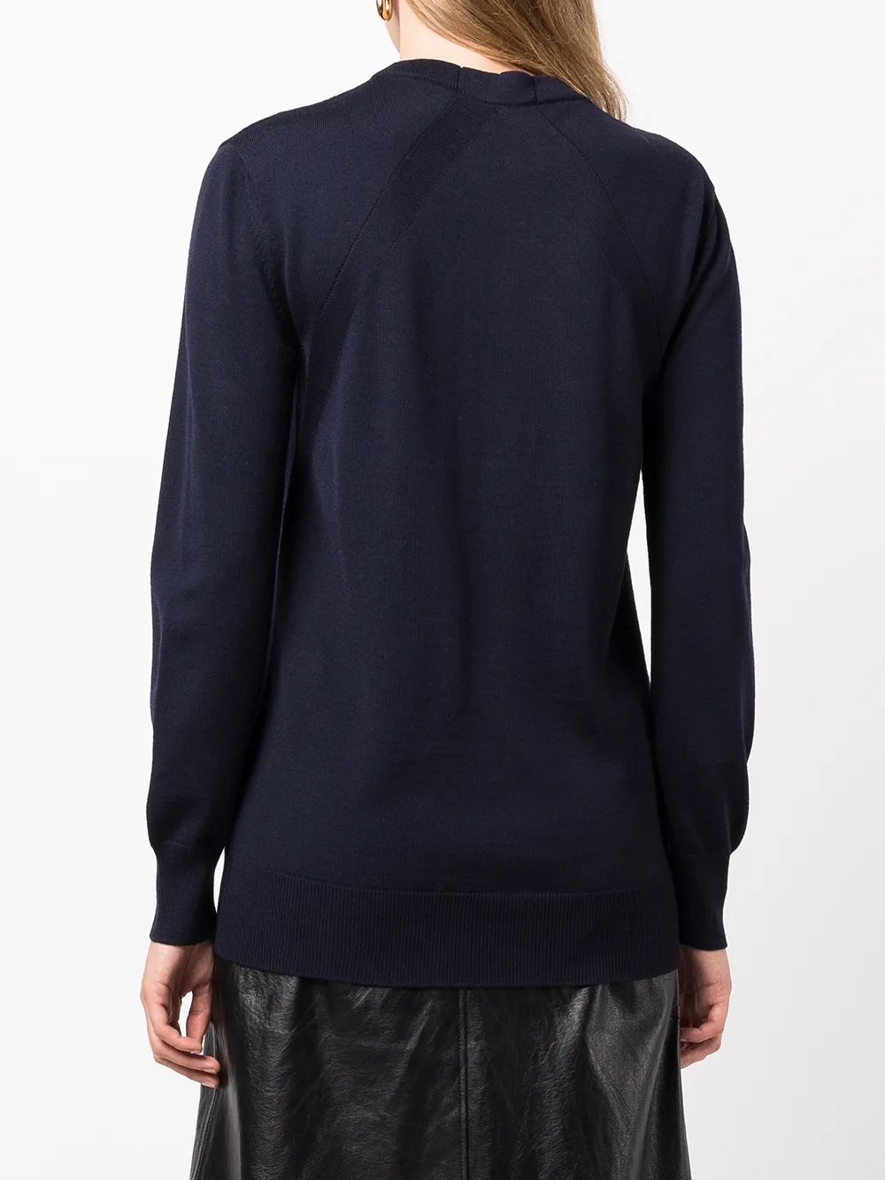 Jil Sander Crew-neck Merino Wool Sweater In 蓝色