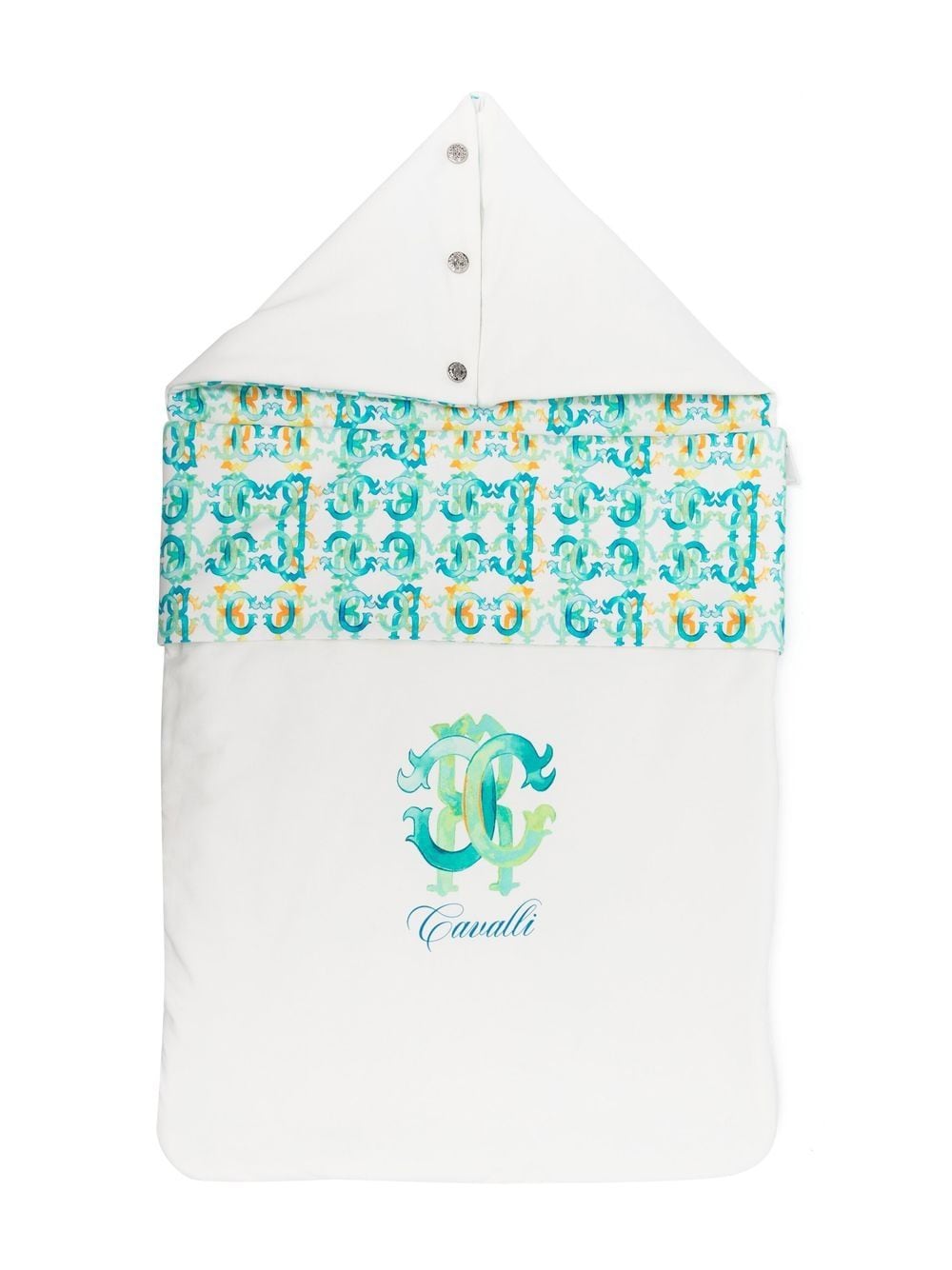 Roberto Cavalli Junior Monogram Cotton Sleep Bag In White