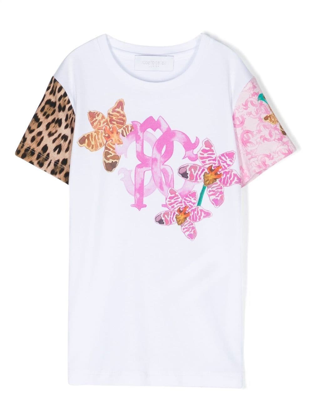 Roberto Cavalli Junior T-shirt Mit Logo-print In White