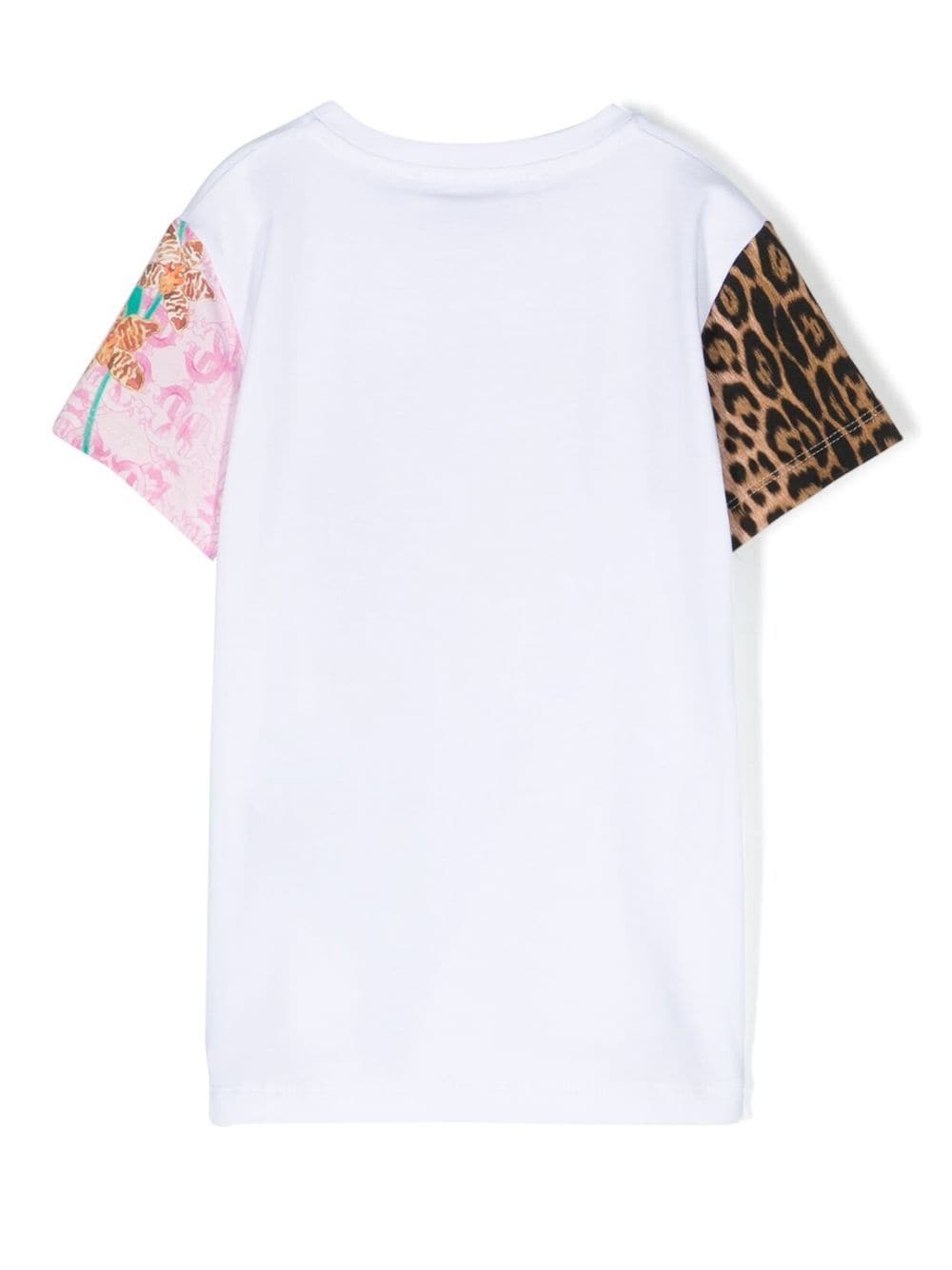 Shop Roberto Cavalli Junior Mix-print Logo T-shirt In White