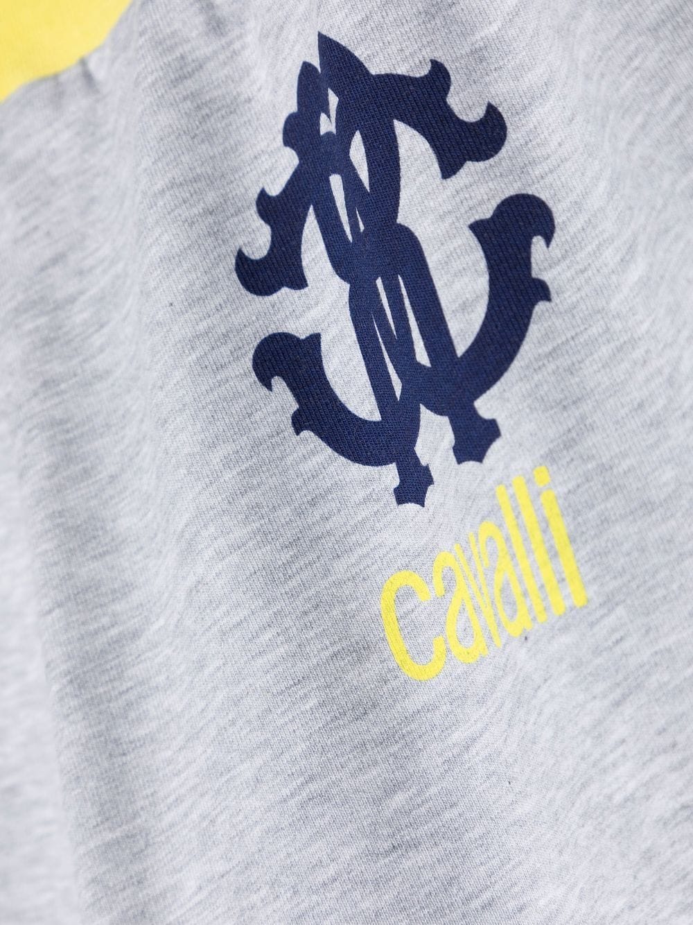 Shop Roberto Cavalli Junior Logo-print Track Shorts In Grey