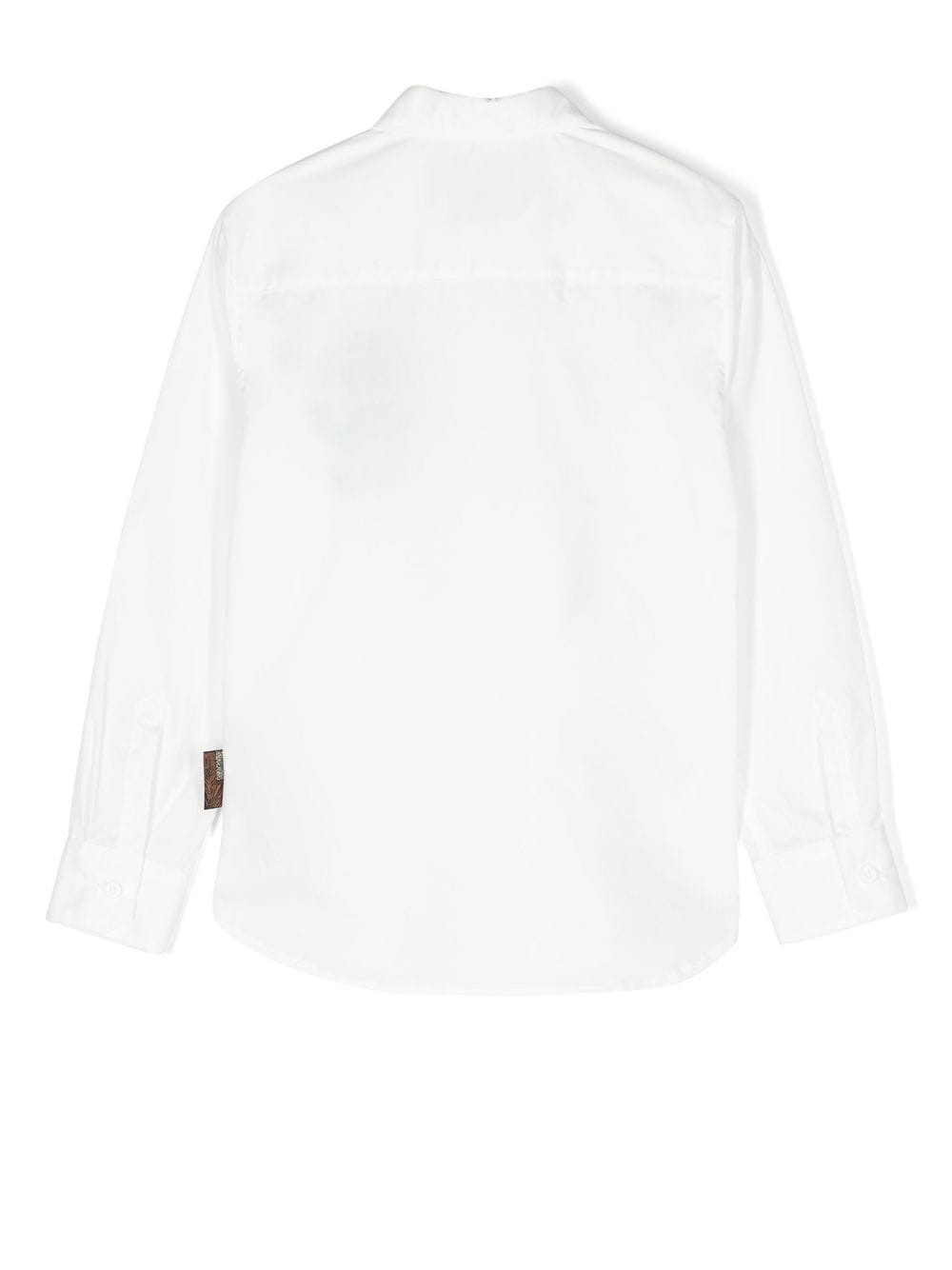 Shop Roberto Cavalli Junior Logo-embroidered Long-sleeve Shirt In White