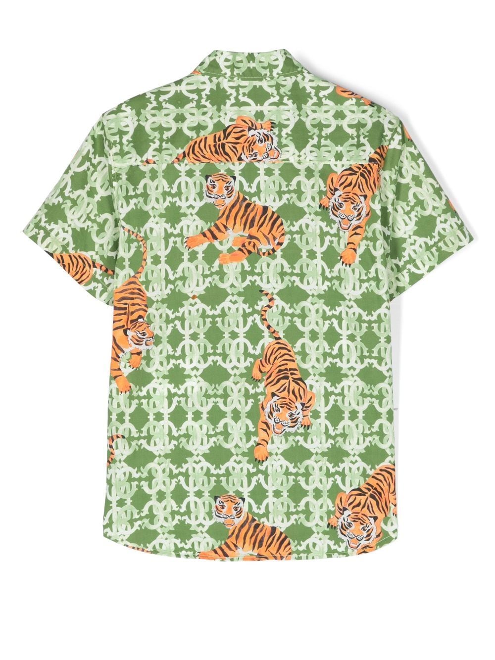 Roberto Cavalli Junior Shirt met tijgerprint - Groen