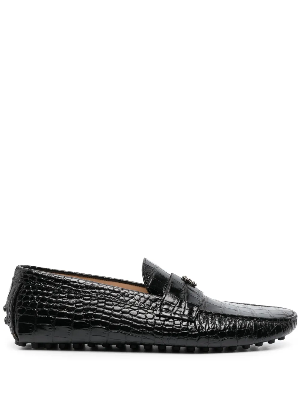Roberto Cavalli mocacines con efecto de piel de cocodrilo en relieve | negro | Image 1