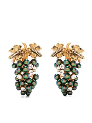 Roberto Cavalli Grape crystal embellished Earrings Farfetch