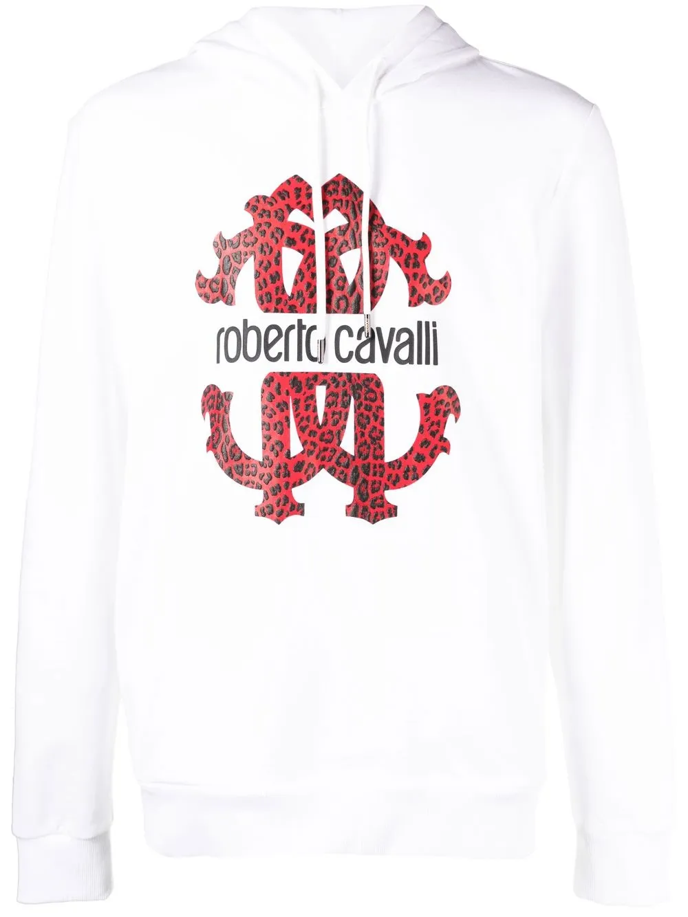 

Roberto Cavalli graphic-print drawstring hoodie - White