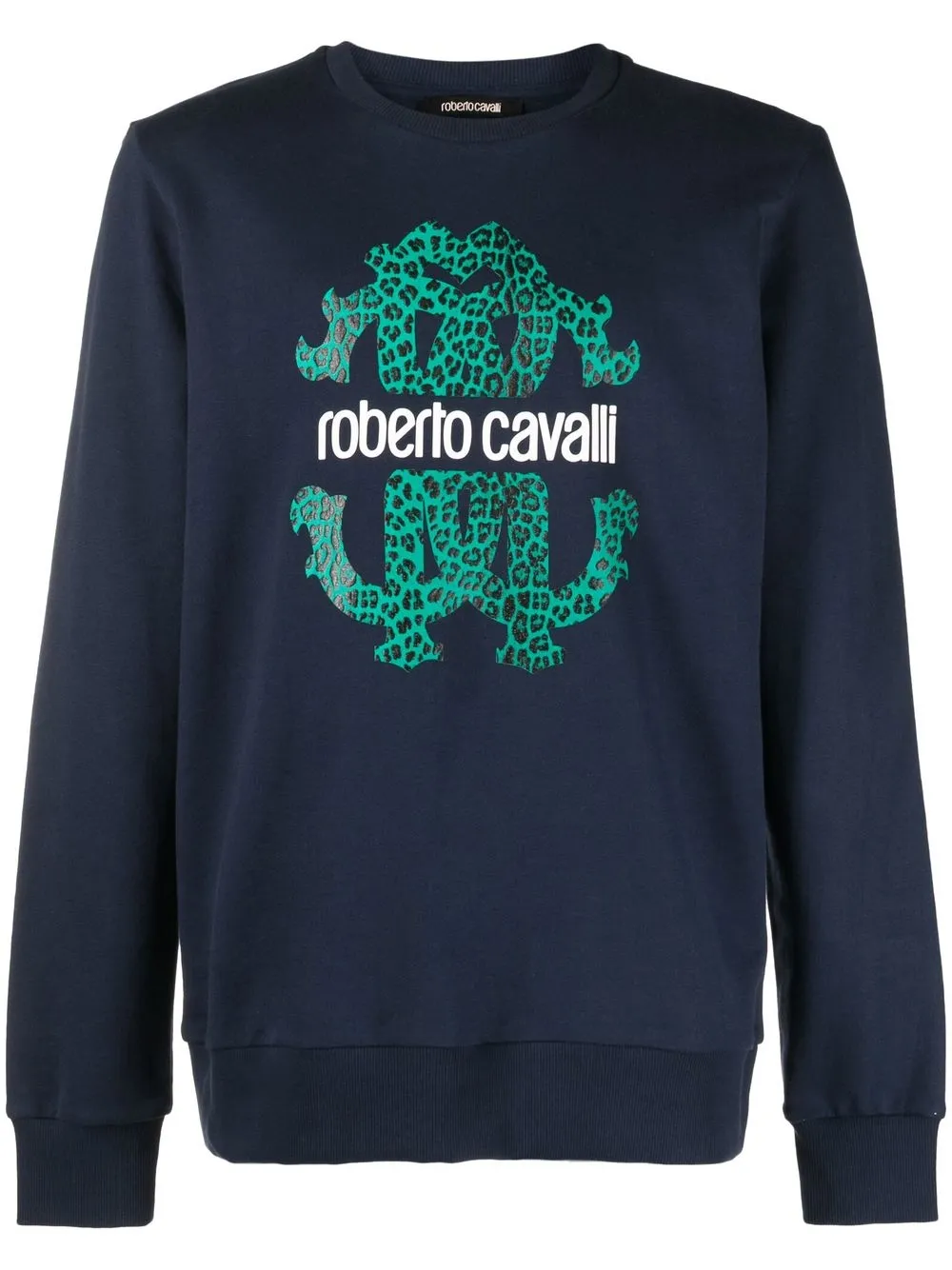 

Roberto Cavalli logo-print long-sleeve sweatshirt - Blue