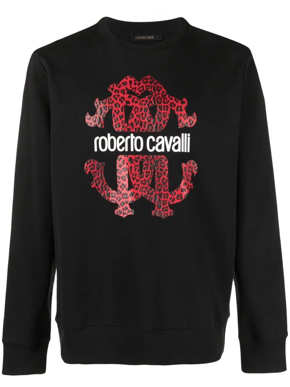 

Roberto Cavalli logo-print long-sleeve sweatshirt - Black