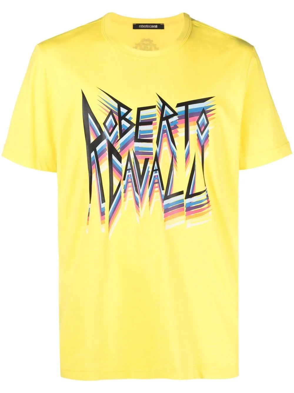 

Roberto Cavalli graffiti-logo print T-shirt - Yellow