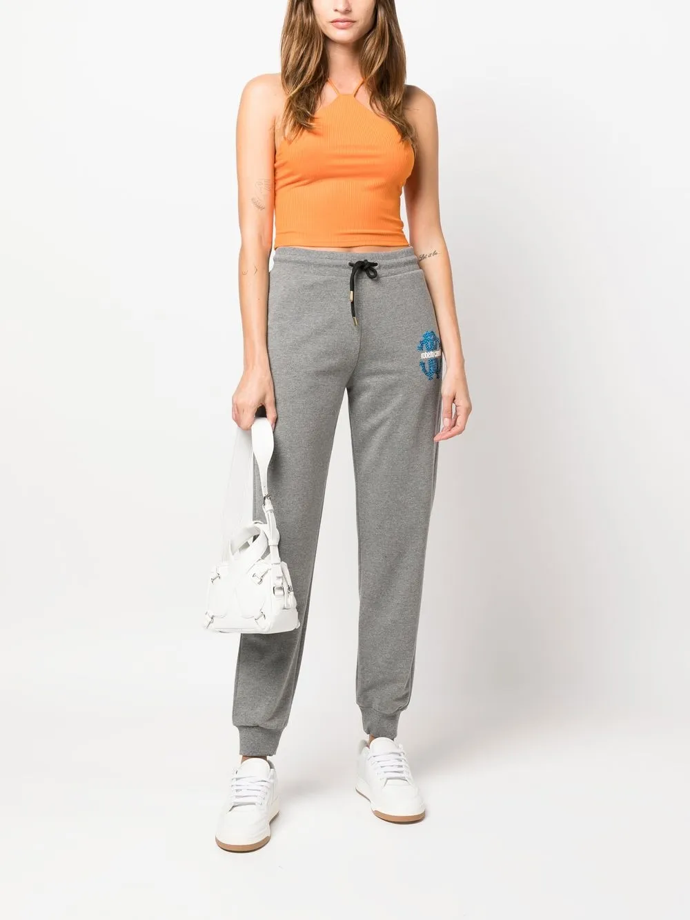 Roberto Cavalli Trainingsbroek met logoprint - Grijs
