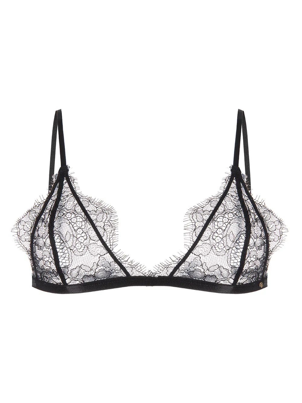 

ANINE BING brasier Bella con encaje floral - Negro