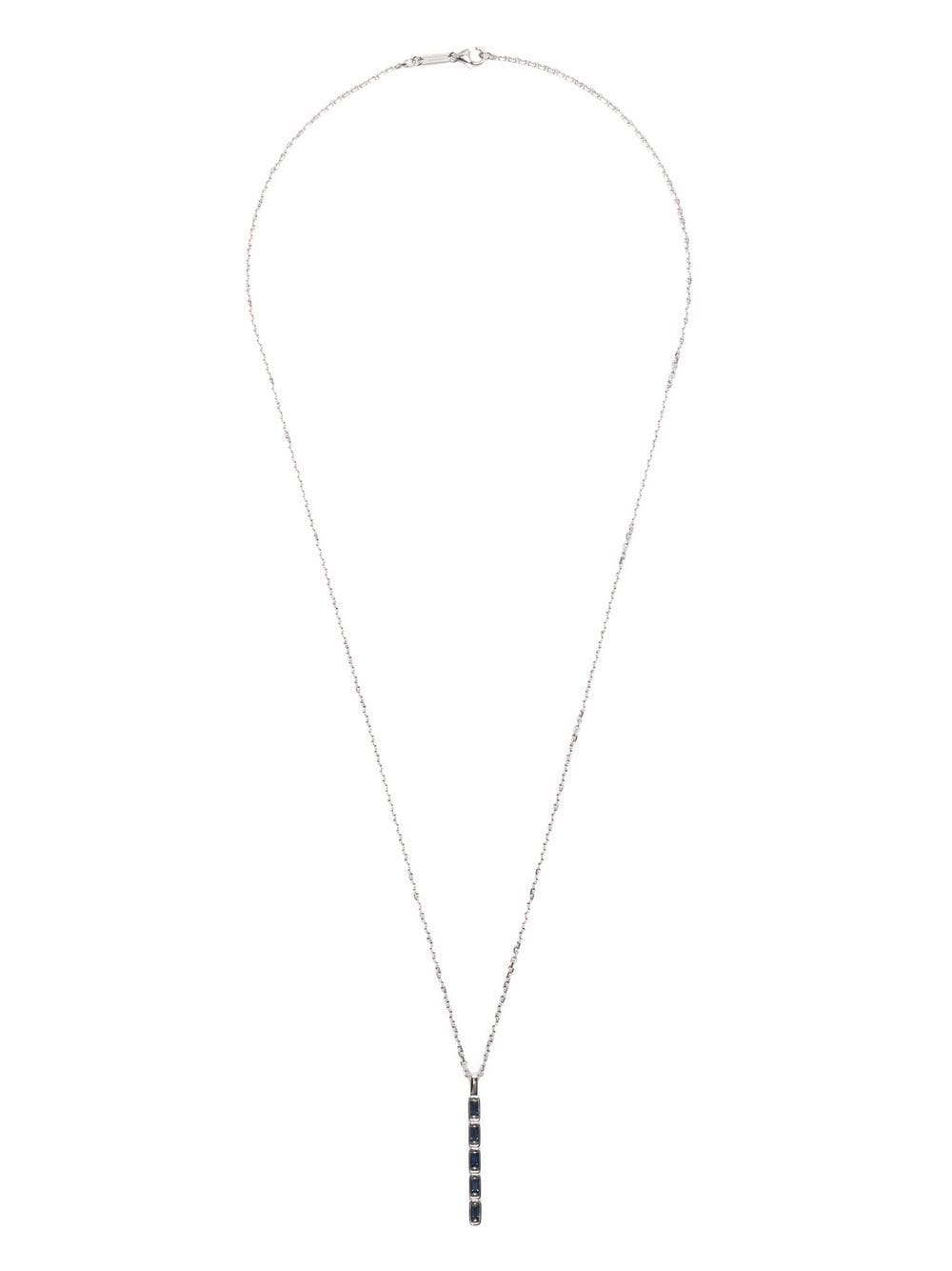 Shop Suzanne Kalan 18kt White Gold Sapphire Necklace In Silver