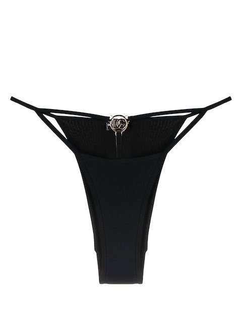 Dolce & Gabbana Calcinha de biquíni com placa de logo