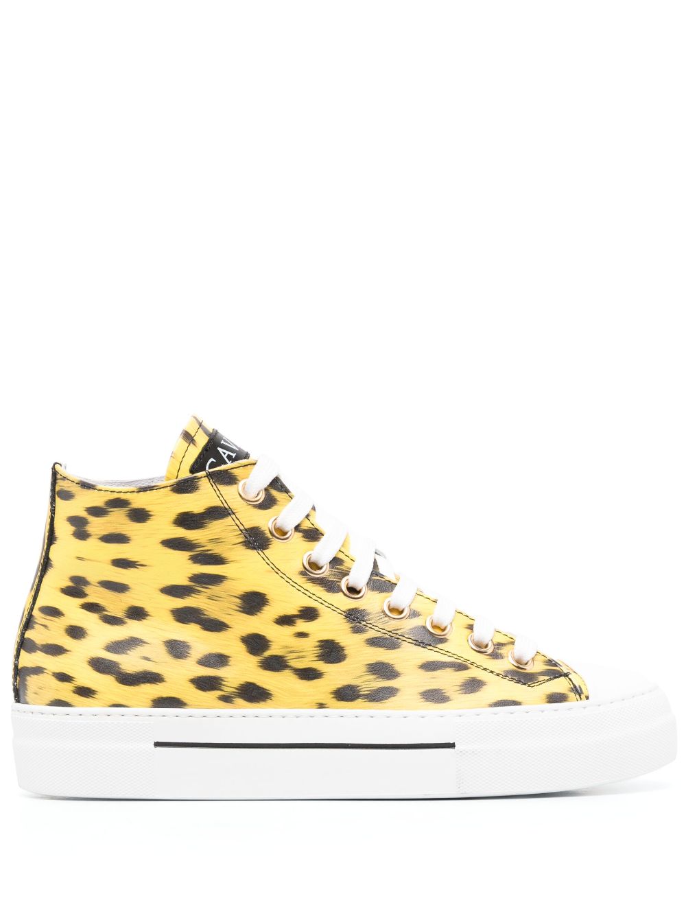 Roberto Cavalli animal-print hi-top sneakers - Yellow