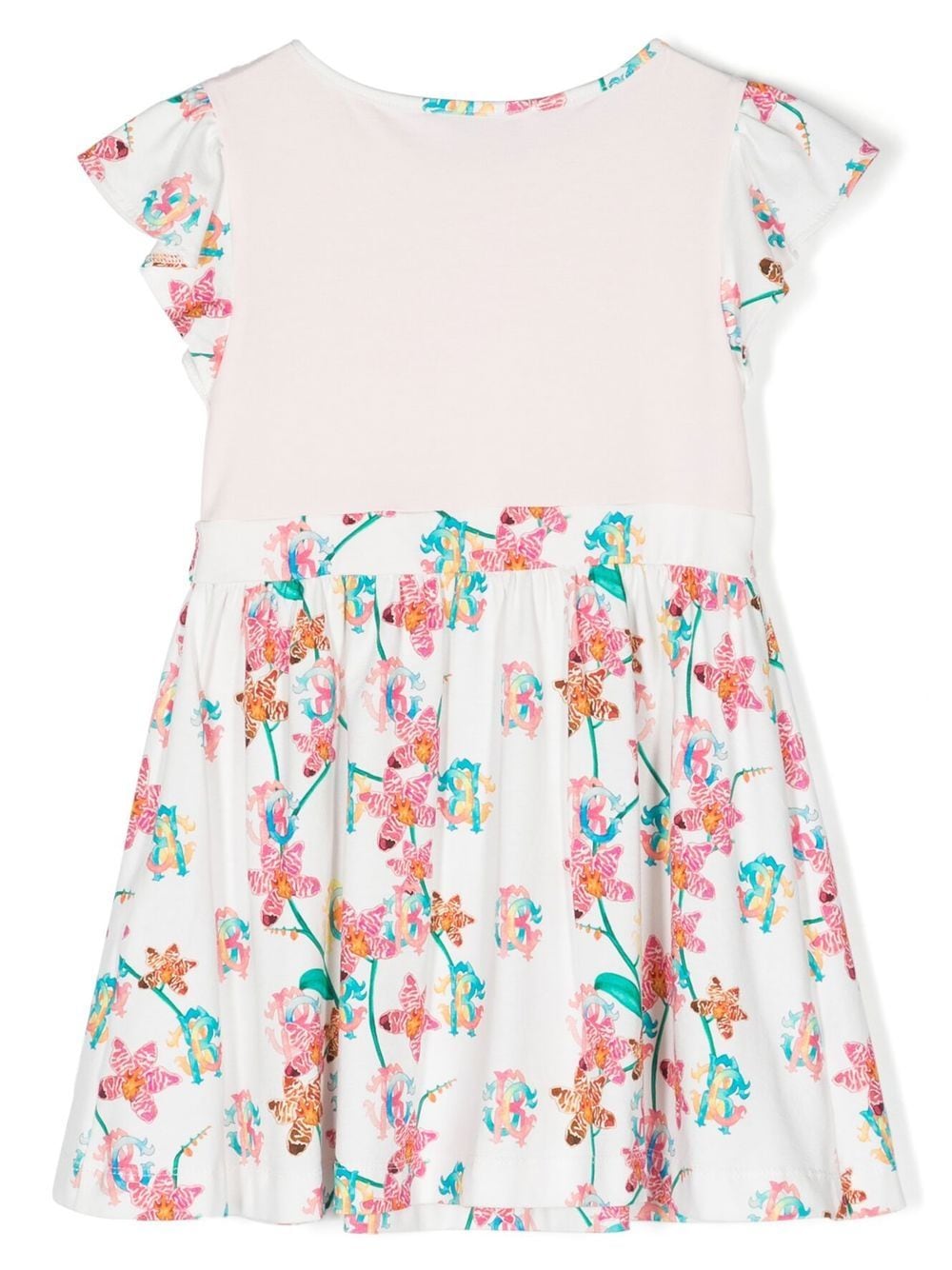 Shop Roberto Cavalli Junior Floral Logo-print T-shirt Dress In Pink