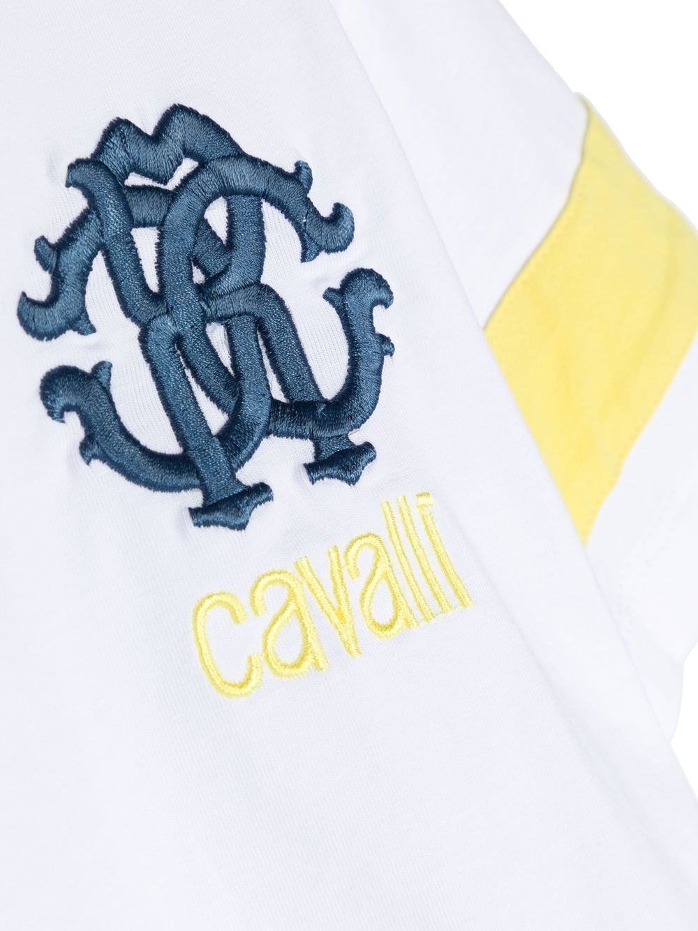 Shop Roberto Cavalli Junior Logo-embroidered Polo Shirt In White