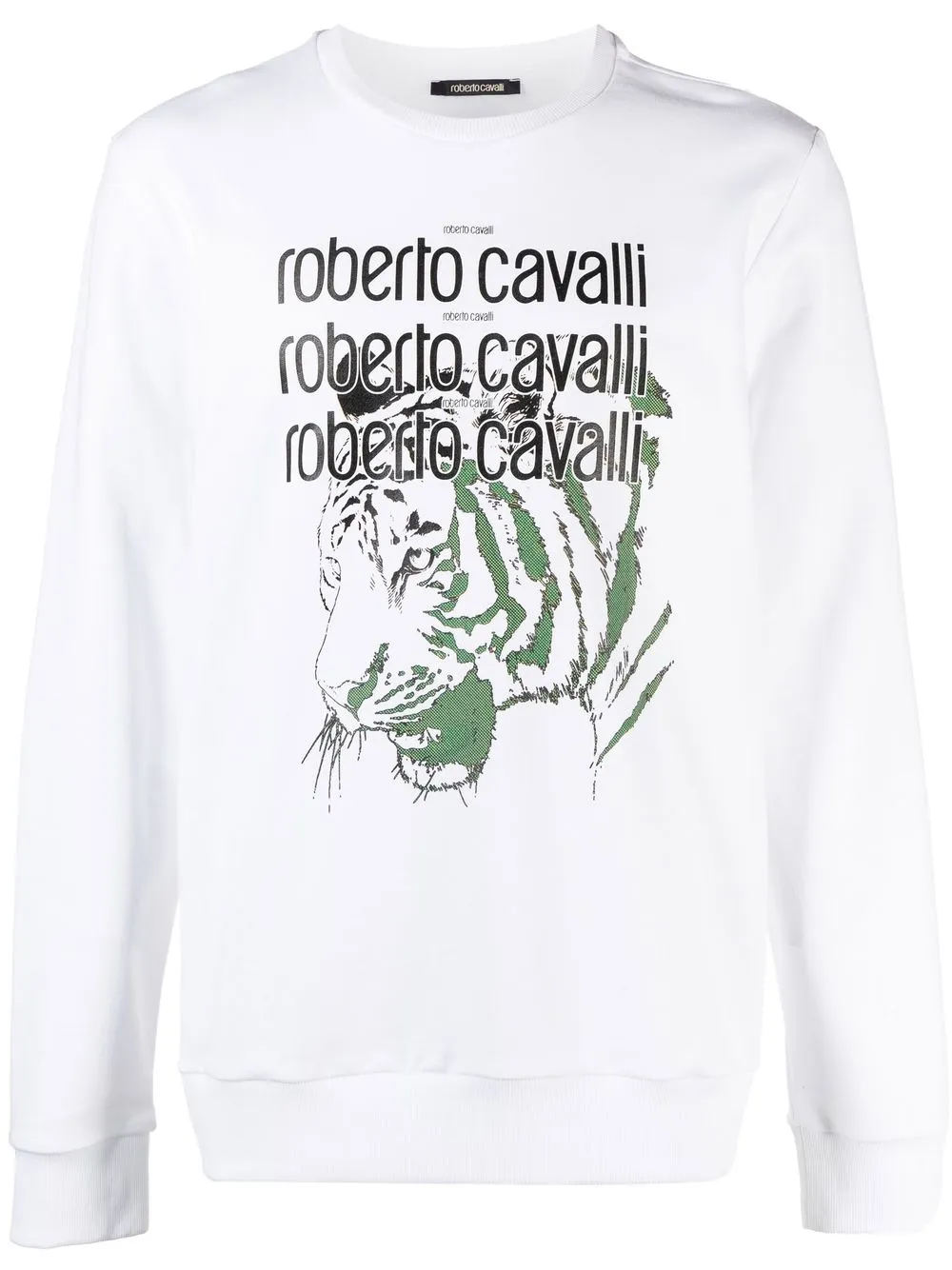

Roberto Cavalli tiger-motif logo-print sweatshirt - White