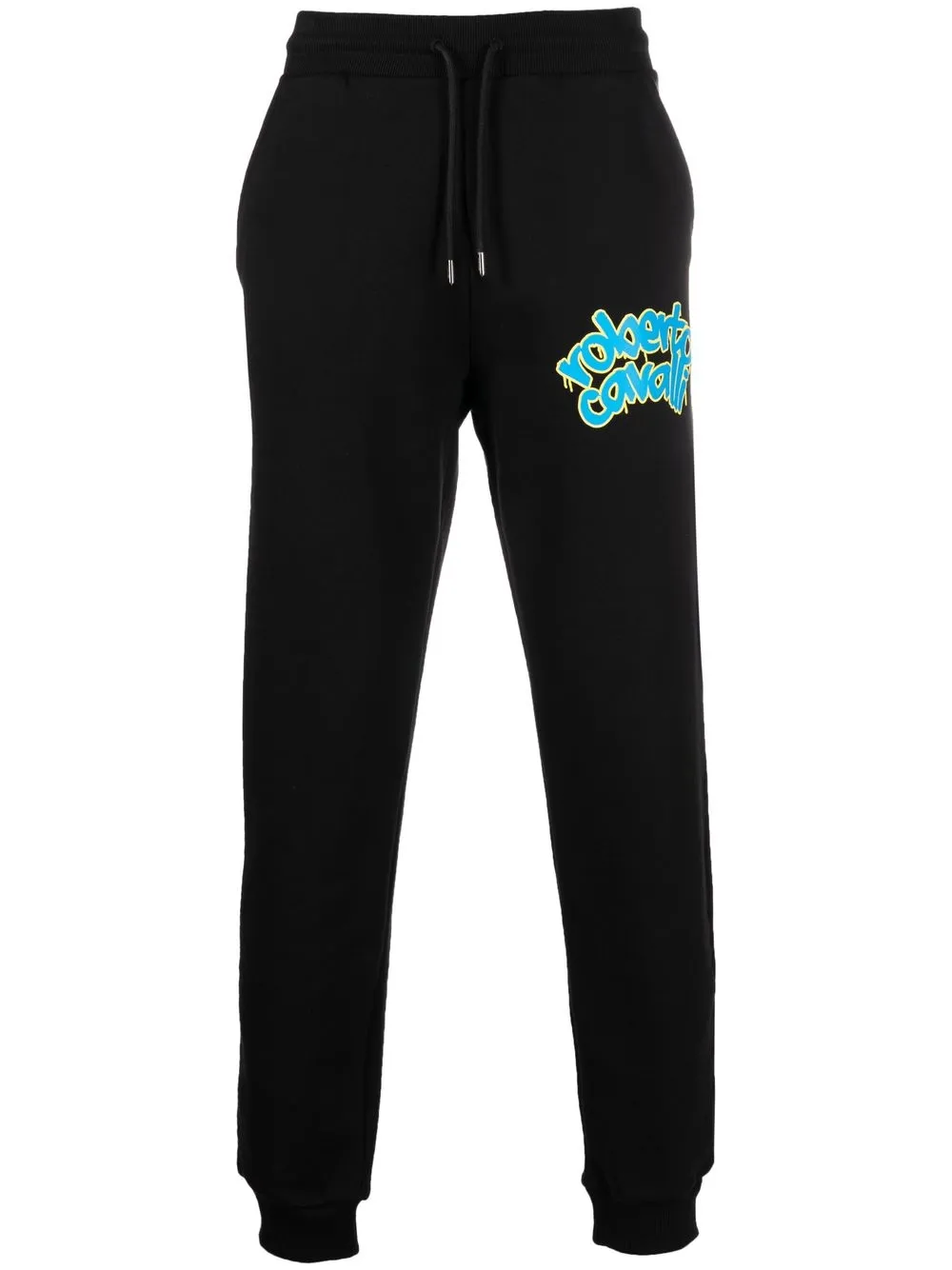 

Roberto Cavalli graffiti-logo print track pants - Black
