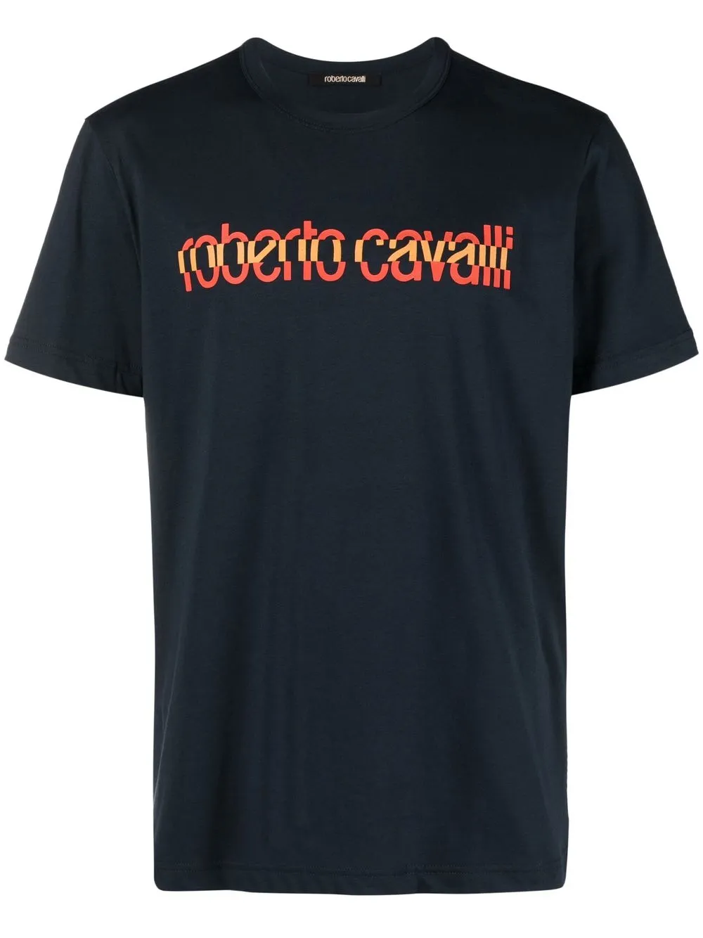 

Roberto Cavalli spliced logo-print T-shirt - Blue