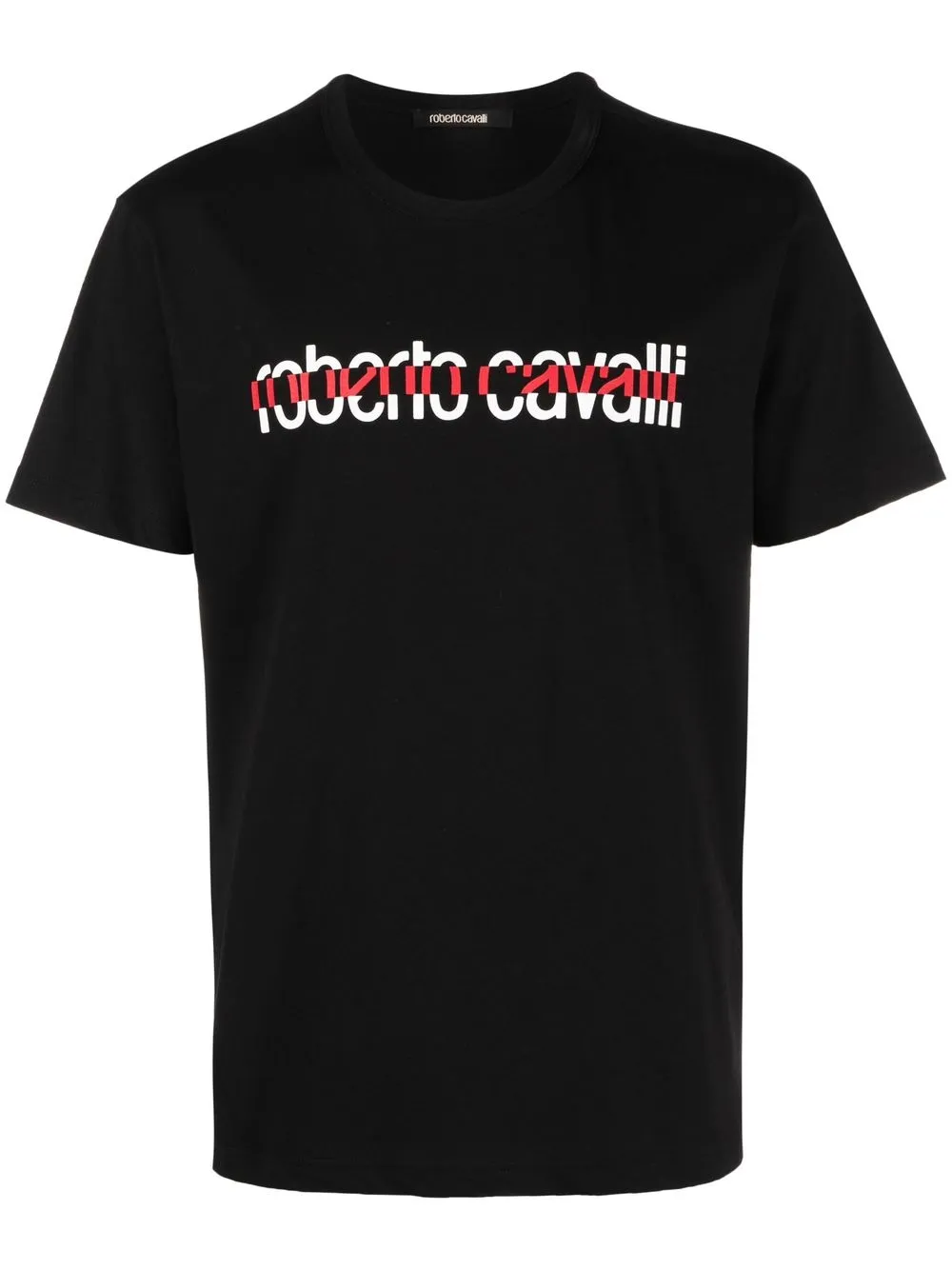 

Roberto Cavalli spliced logo-print T-shirt - Black