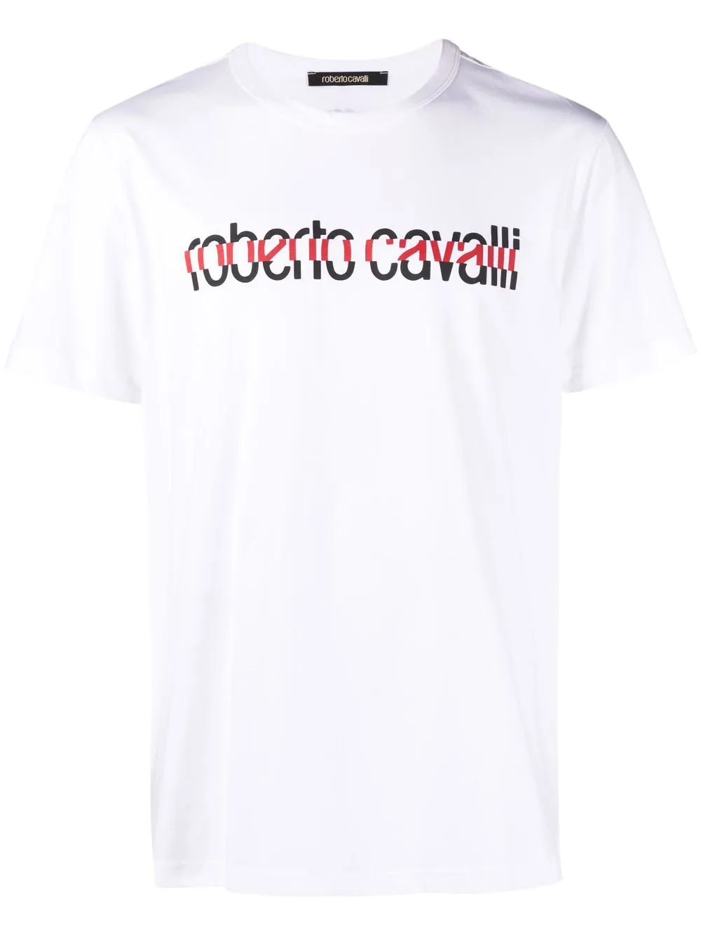 

Roberto Cavalli spliced logo-print T-shirt - White