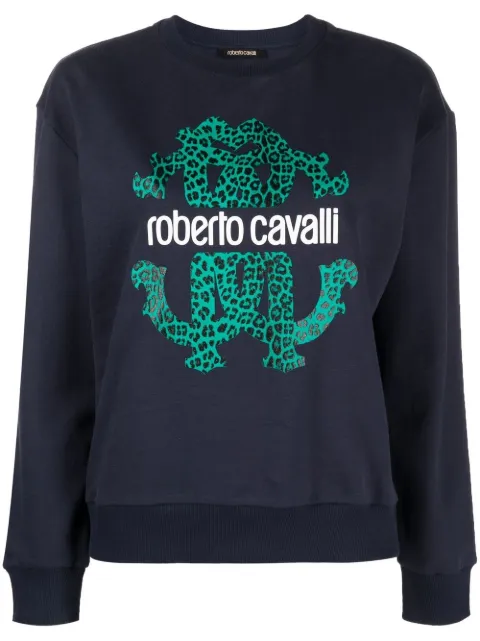 Roberto Cavalli sudadera con logo estampado
