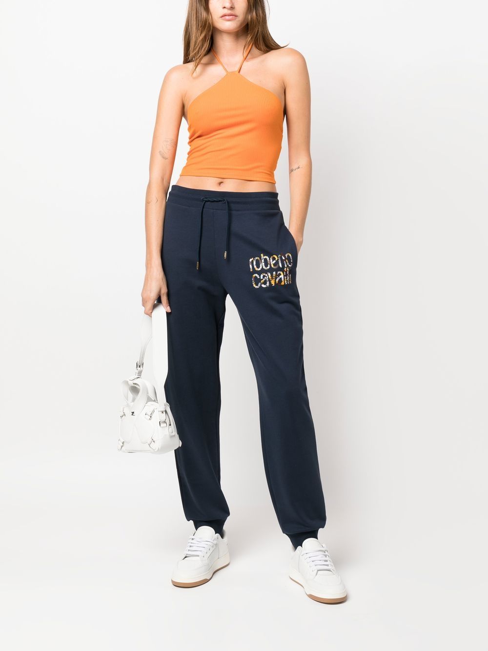 Roberto Cavalli Trainingsbroek met logoprint - Blauw