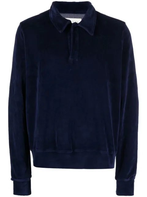 velvet-effect polo shirt