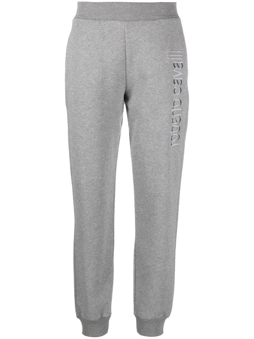 

Roberto Cavalli embroidered-logo metallic-thread trackpants - Grey