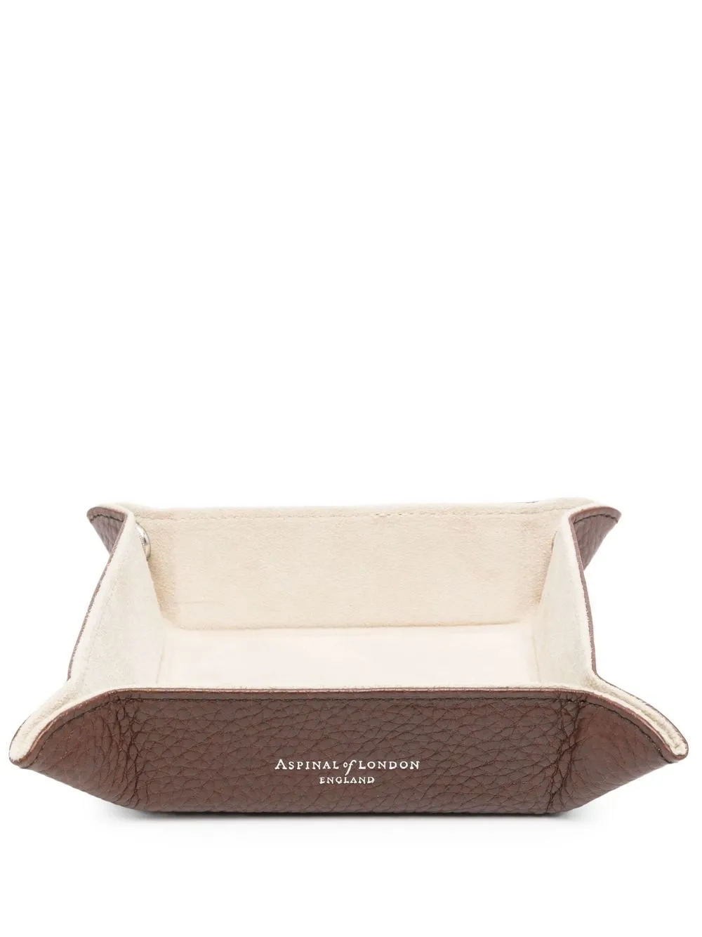 

Aspinal Of London logo-print leather valet tray - Brown